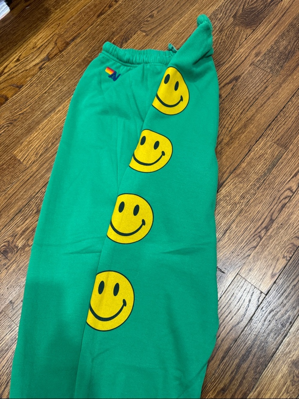 Aviator Nation Green Smile Face Sweatpants - Picture 2 of 4